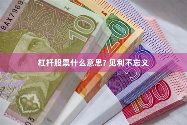 杠杆股票什么意思? 见利不忘义