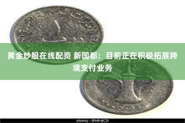 黄金炒股在线配资 新国都：目前正在积极拓展跨境支付业务