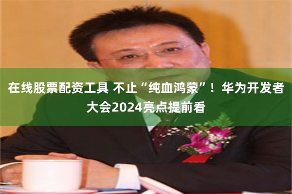 在线股票配资工具 不止“纯血鸿蒙”！华为开发者大会2024亮点提前看