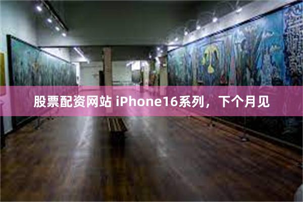 股票配资网站 iPhone16系列，下个月见