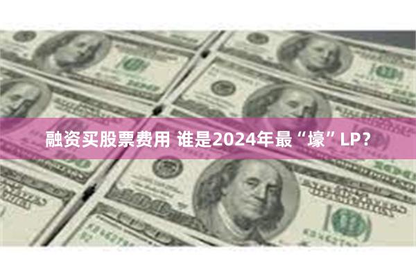 融资买股票费用 谁是2024年最“壕”LP？