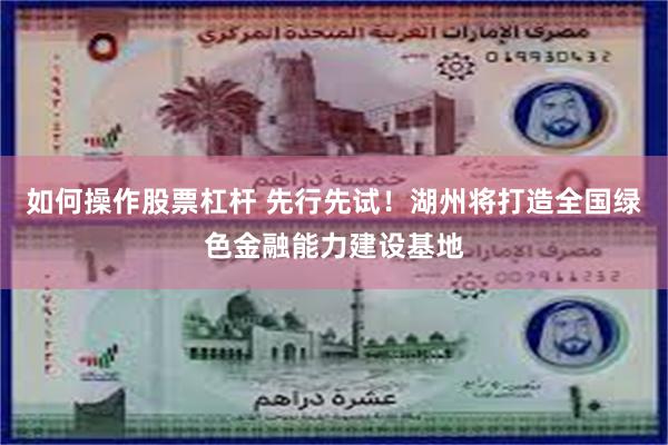 如何操作股票杠杆 先行先试！湖州将打造全国绿色金融能力建设基地
