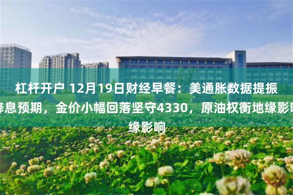 杠杆开户 12月19日财经早餐：美通胀数据提振降息预期，金价小幅回落坚守4330，原油权衡地缘影响